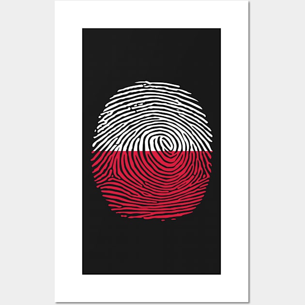 Poland country flag finger print Wall Art by HawaiPlus